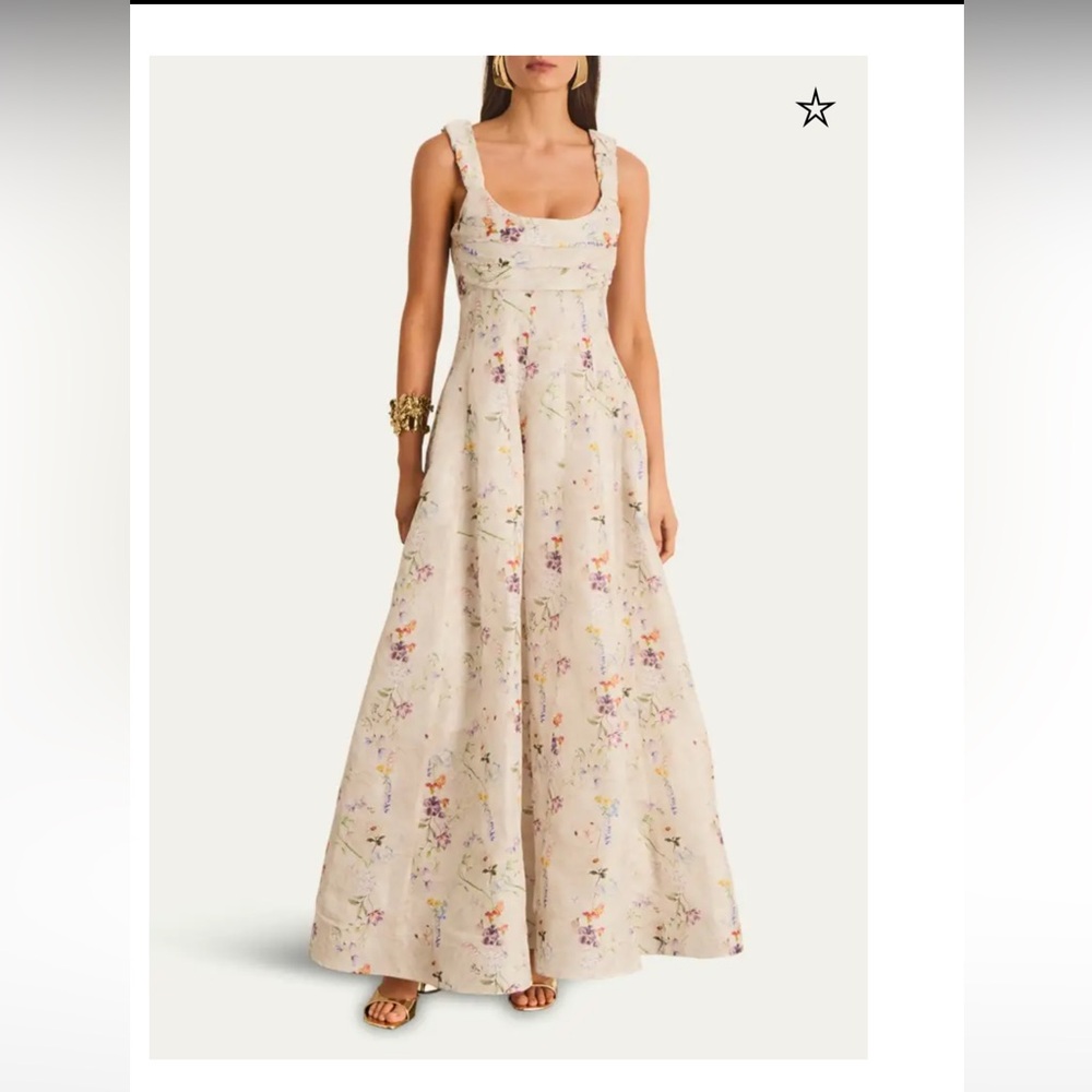Aqua Blu Floral A-Line Maxi Skirt